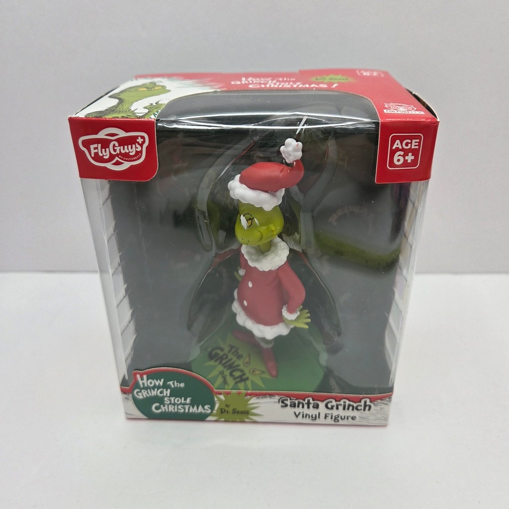 CultureFly Dr. Seuss The Grinch Santa Vinyl Figure 5" Holiday Decor NEW